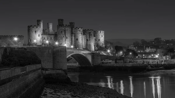 Conwy castle éjjel — Stock Fotó