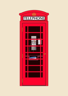 Red telephone box clipart