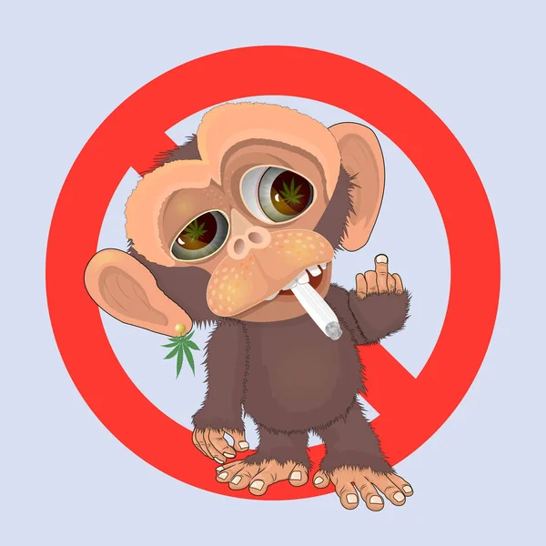 Symbol smoking monkeys — Stock Vector