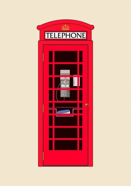 Cabina de teléfono rojo — Archivo Imágenes Vectoriales