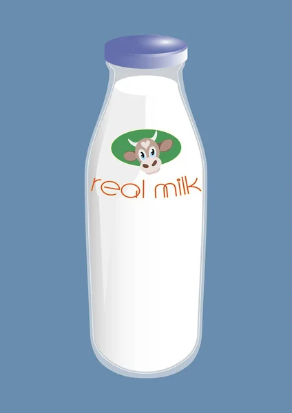 Una botella de leche — Vector de stock