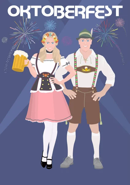 Oktoberfest affisch festliga — Stock vektor