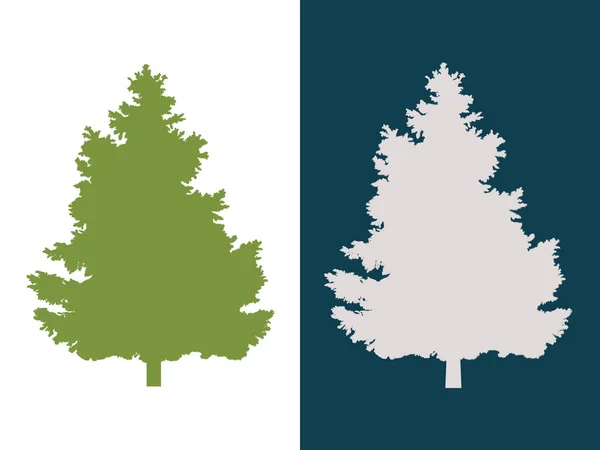 Silhouette of pine diptych. — Stock Vector