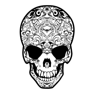 Kafatası siyah ve beyaz.