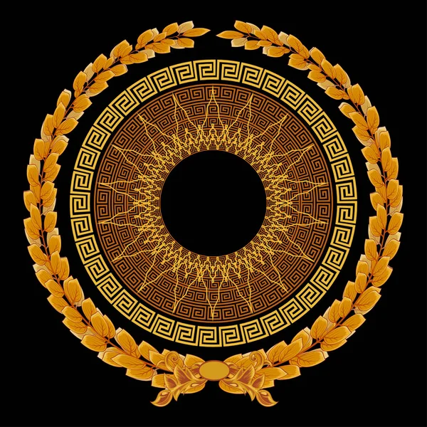 月桂树花圈罗马帝国 带有古罗马装饰品元素的月桂花环的矢量意象 — 图库矢量图片