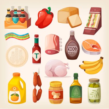 Food products icons clipart