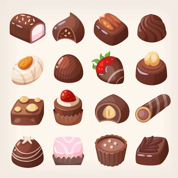 Chocolade snoepjes vak — Stockvector