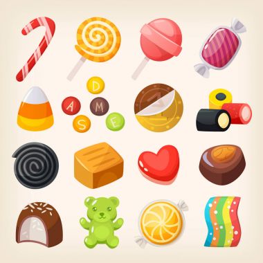 Sweet candies variety clipart