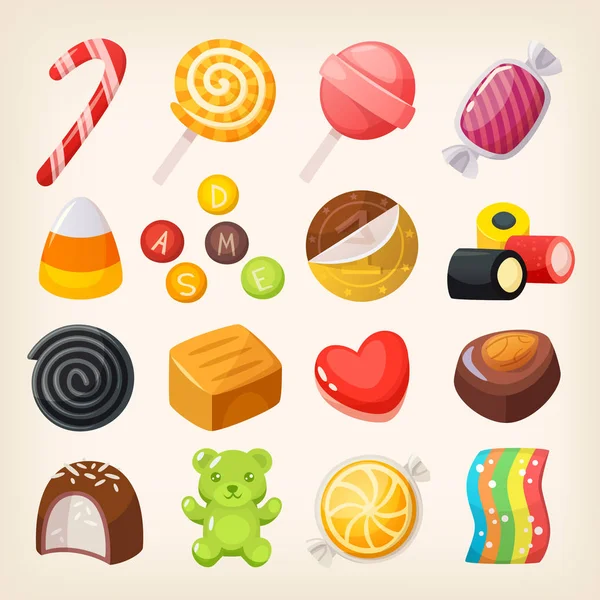 Sweet candies variety Stock Illustration