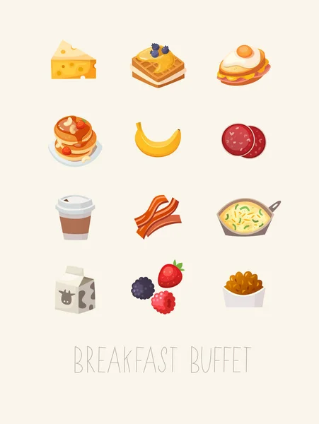 Cartel de desayuno Ilustración . — Vector de stock