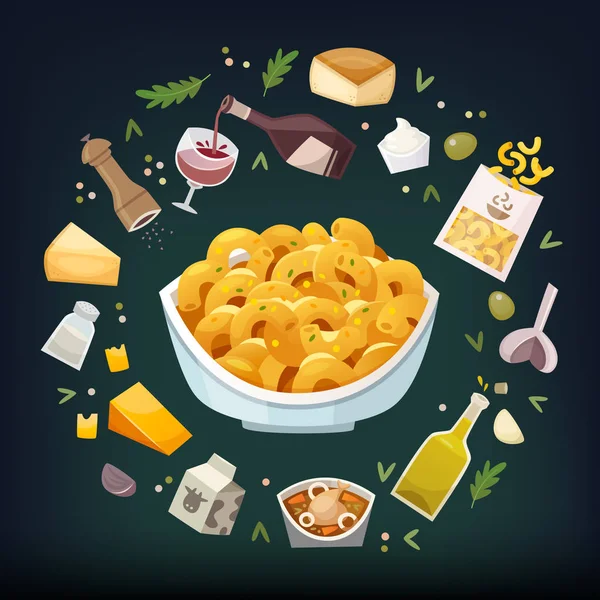 Mac und Käse — Stockvektor