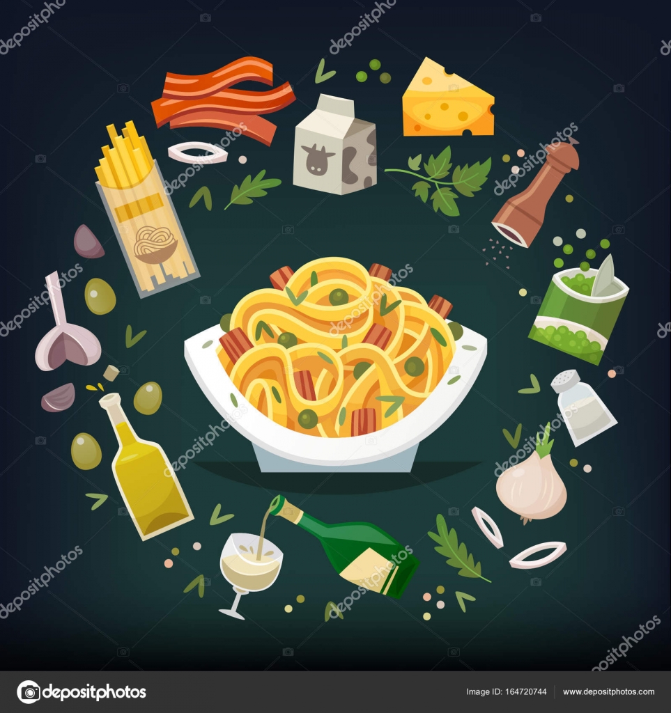 Fettuccine With Bacon And Peas Stock Vector Image By C Moonkin Fettuccine With Bacon And Peas Stock Vector Image By C Moonkin