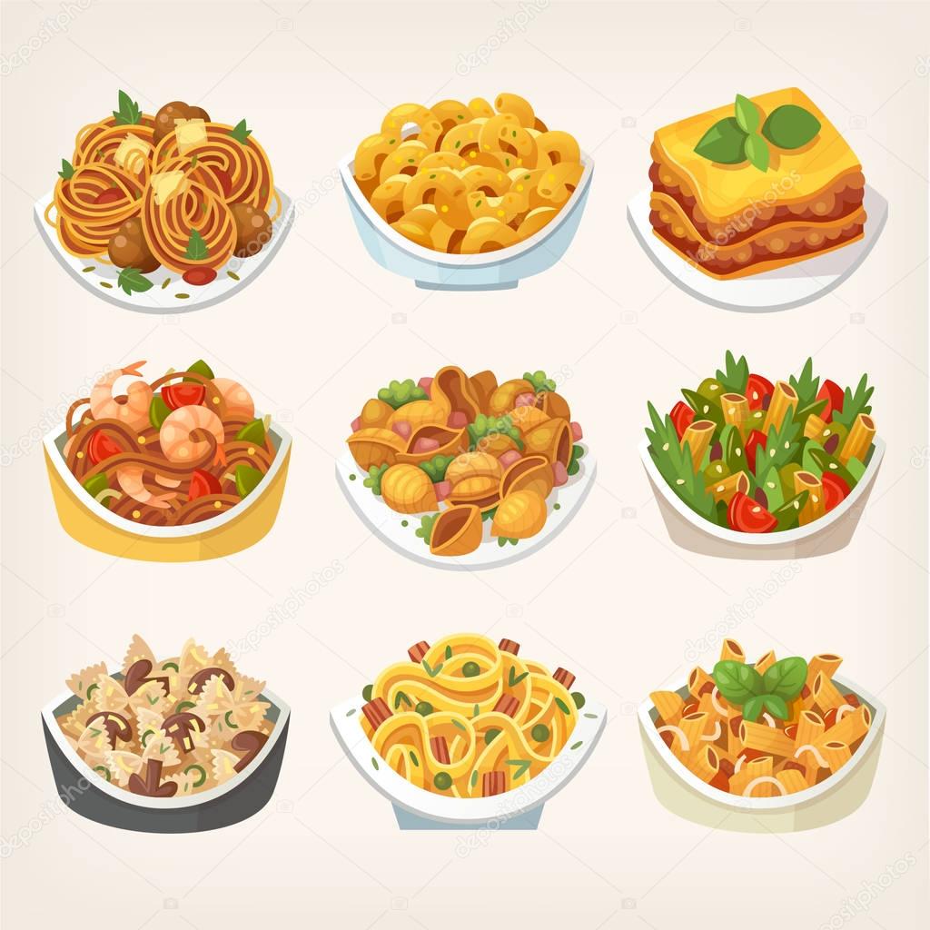 Kinds of pasta dishes