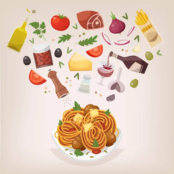 Spaghetti bolognese dish Royalty Free Stock Illustrations