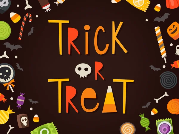 Trick of traktatie kaart — Stockvector