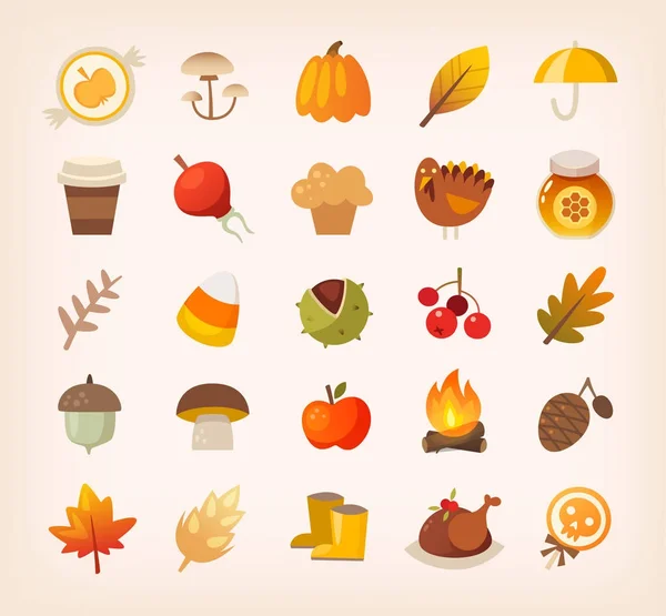 Zeichen und Symbole im Herbst — Stockvektor