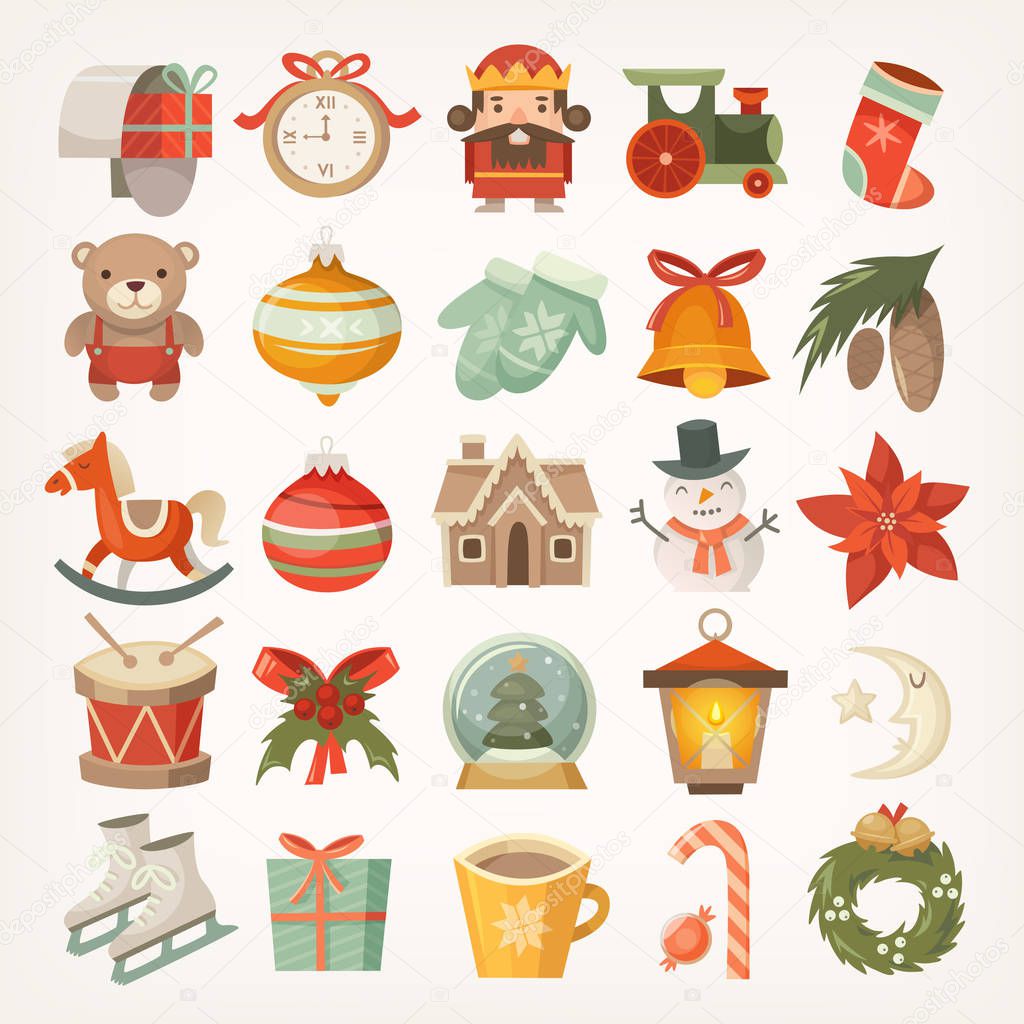 Christmas stickers and icons