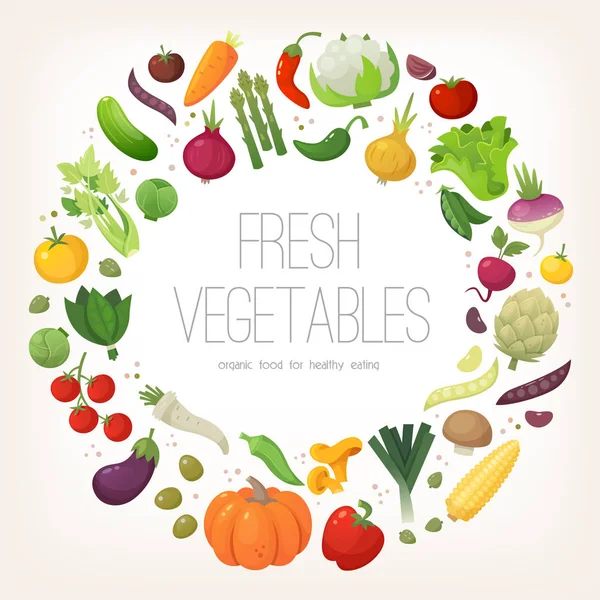 Cerchio di verdure colorate — Vettoriale Stock