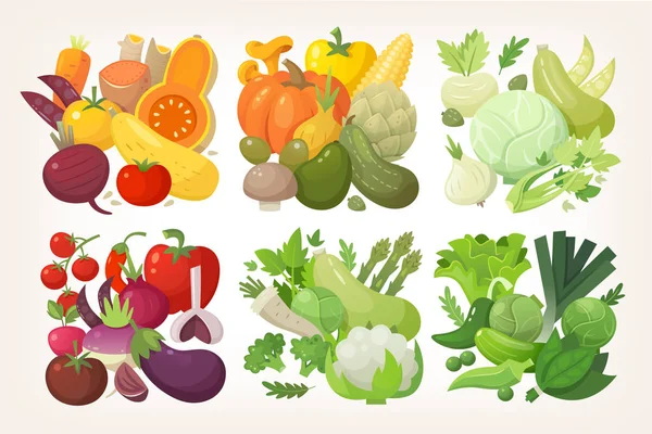 Verduras coloridas vector — Archivo Imágenes Vectoriales