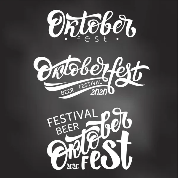 Oktoberfest Logotyp Inställd Ölfestivalens Vektorbanderoll Illustration Bayerska Festivalen Design Vit — Stock vektor