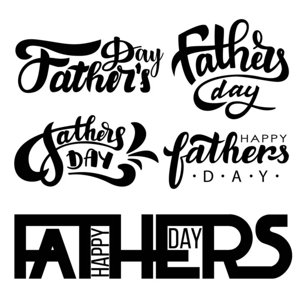 Feliz Día Los Padres Establece Frases Letras Ilustración Letras Mano — Archivo Imágenes Vectoriales