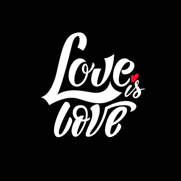 Gay Hand Lettering Lgbt Regenboog Zin Liefde Liefde — Stockvector