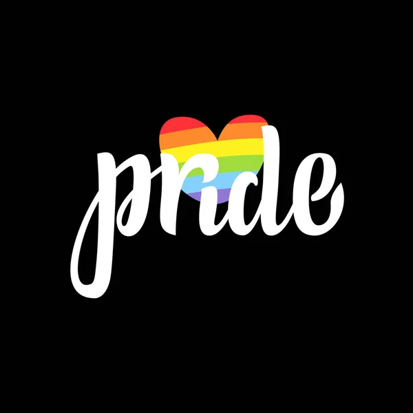 Lettrage Main Gay Lgbt Rainbow Pride Day — Image vectorielle
