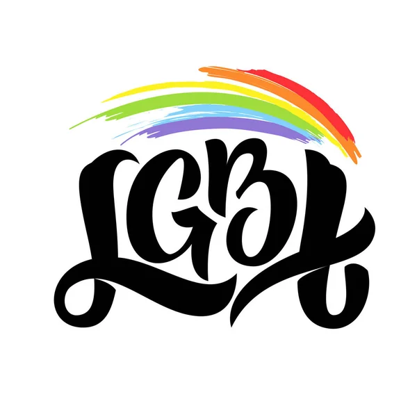 Lettrage Main Gay Illustration Phrase Arc Ciel Lgbt — Image vectorielle