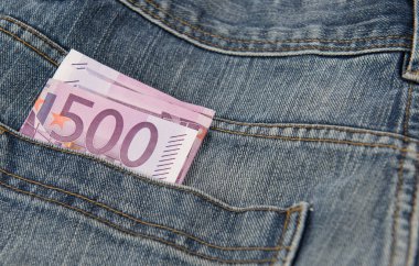 Cep pf bir jean Euro banknot