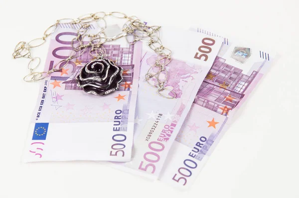 500-Euro-Scheine, Schmuck — Stockfoto