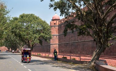 Ünlü ve güzel kırmızı kale, Yeni Delhi Hindistan