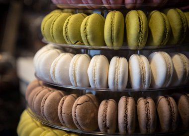 Taze renkli lezzetli macarons
