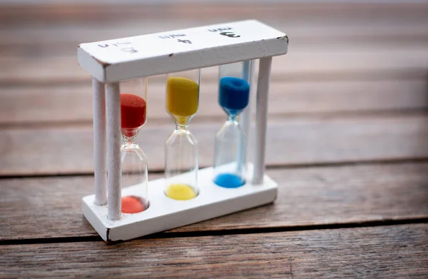 Sandglass time counter instrument   time measurement. — Stock Photo, Image