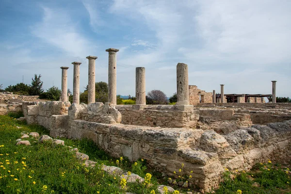 Ancient columns of Apollon Hylates,  sanctuary in Limassol distr — Stock Photo, Image