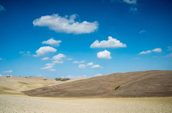 Idyllic landscape with meadow filed at Tuscany area   near Pienz — Stock Photo, Image