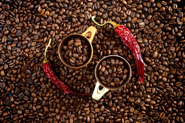 Κόκκους καφέ για φρέσκο καφέ — Φωτογραφία Αρχείου