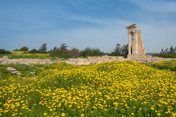 Ancient columns of Apollon Hylates,  sanctuary in Limassol distr