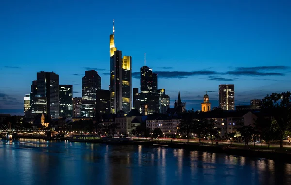 Франкфурт Німеччина Серпня 2015 Skyline Financial District Frankfurt City Germany — стокове фото