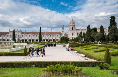 View of Jeronimos Monastery  in the parish of Belem in Lisbon Po