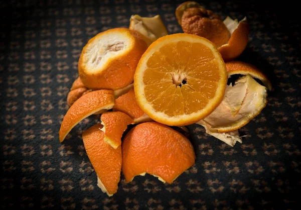 Rebanada Fruta Sana Sobras Naranja Cítrica — Foto de Stock