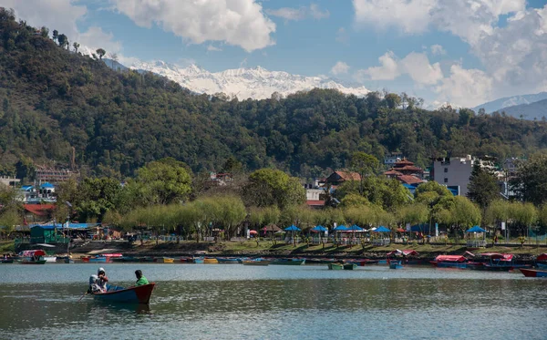 Paisaje Urbano Pokhara Con Cordillera Annapurna Nepal Central Asia — Foto de Stock