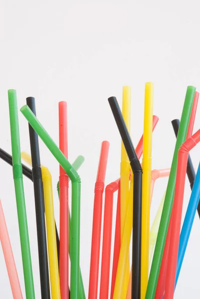 Colorful Drinking Straws Isolated White Background — Stock Photo, Image