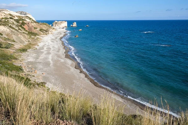 Zona Costiera Della Famosa Attrazione Della Roccia Afrodite Petra Tou — Foto Stock