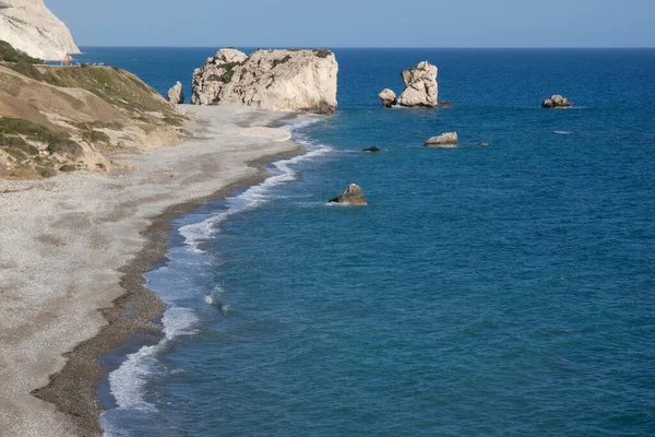 Área Costeira Famosa Atração Rochedo Afrodite Petra Tou Romiou Distrito — Fotografia de Stock