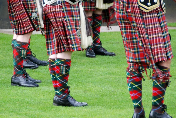Scottish Music Band Traditionell Uniform Som Spelar Musik Edinburgh Skottland — Stockfoto