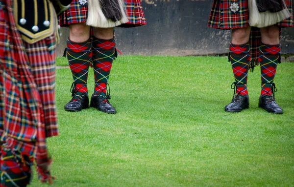 Scottish Music Band Traditionell Uniform Som Spelar Musik Edinburgh Skottland — Stockfoto