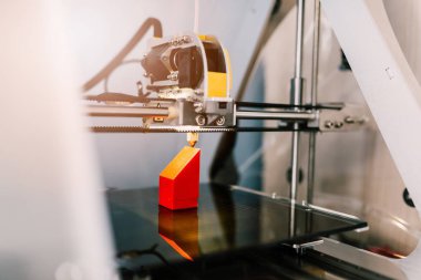3D yazıcı baskı kırmızı plastik bileşen