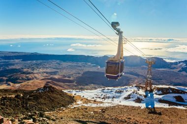 Kabin teleferik Teide yanardağı üst