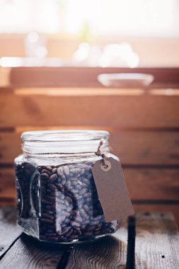 Cam Kavanoz içinde ham pinto fasulye