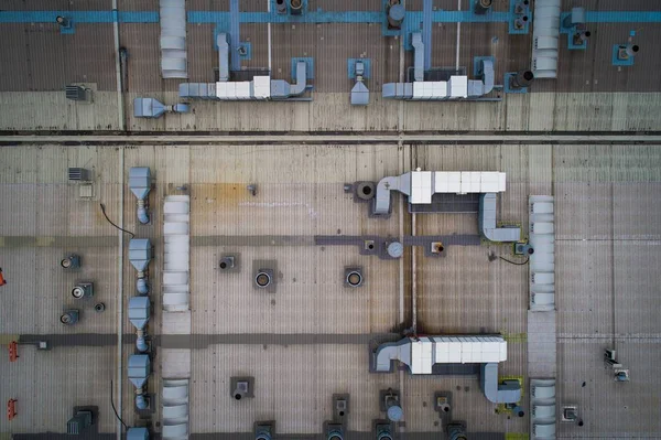 Αεροφωτογραφία του οροφή του εργοστασίου — Φωτογραφία Αρχείου
